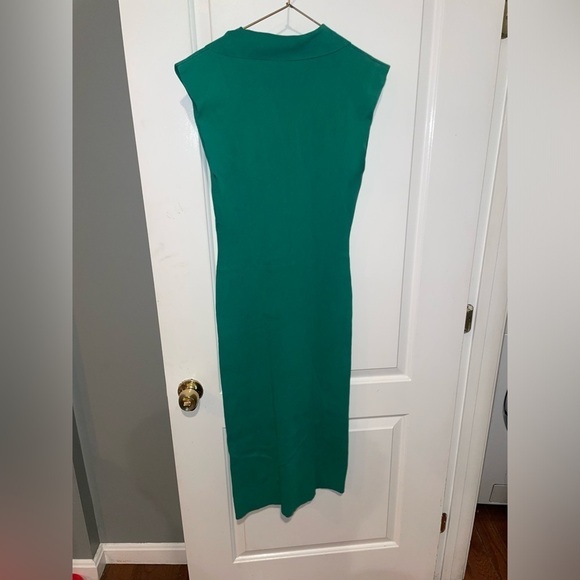 A.L.C. 💚 Taylor Sleeveless Collard Knit Green Dress, Medium - Picture 13 of 14